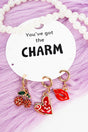 Viola Red Cherry Crush Goldtone Charm Set - Wholesale Accessory Market