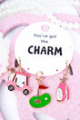 Viola Pink Tee Time Goldtone Charm Set - Wholesale Accessory Market
