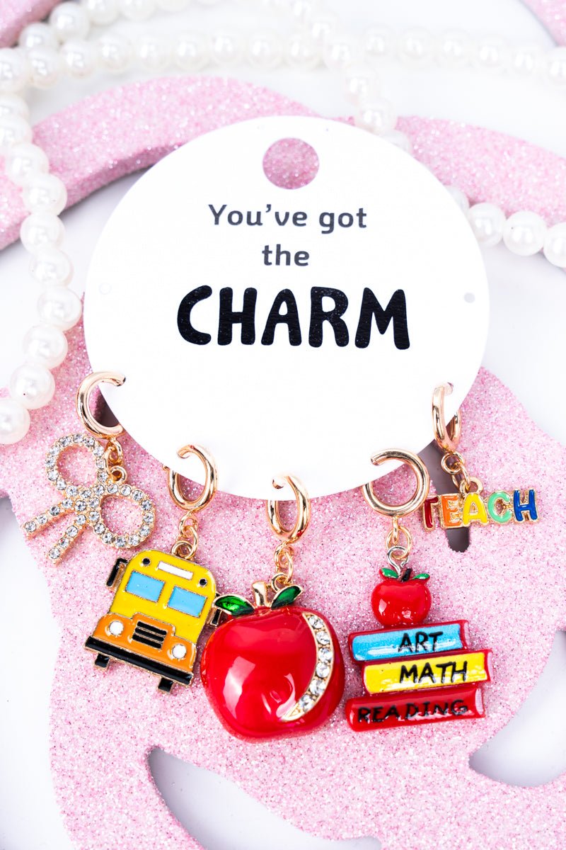 Viola School Days Goldtone Charm Set - Wholesale Accessory Market