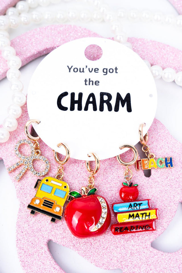 Viola School Days Goldtone Charm Set - Wholesale Accessory Market