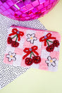 Viola Pink Checkmate Cherries Seed Bead Coin Purse - Wholesale Accessory Market