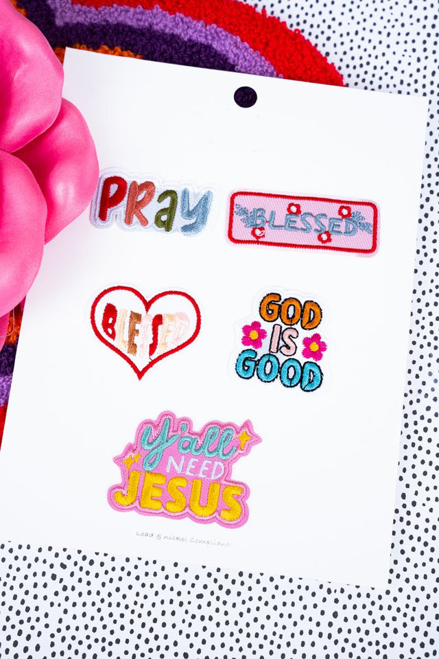 Viola 5 Piece Blessed Embroidered Patch Set - Wholesale Accessory Market