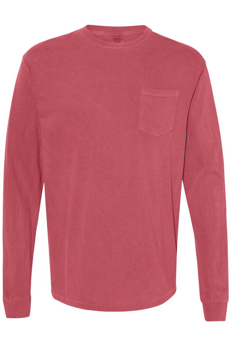 Shades of Red/Orange Comfort Colors Long Sleeve Pocket Tee - Wholesale Accessory Market