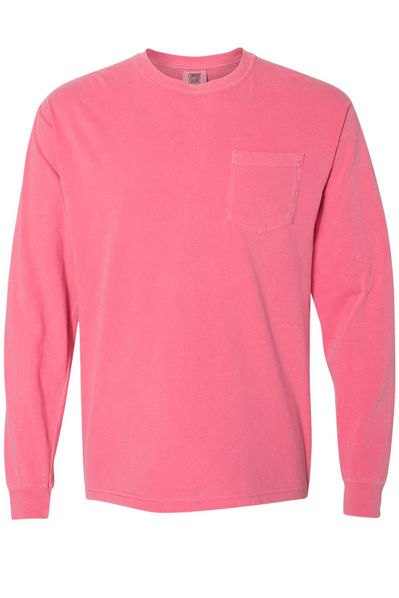 Shades of Pink/Purple Comfort Colors Long Sleeve Pocket Tee - Wholesale Accessory Market