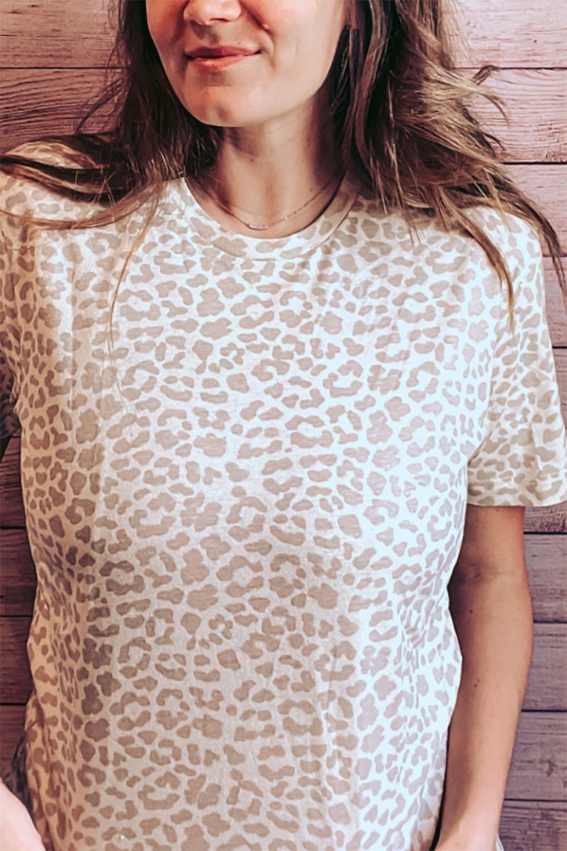 LAT Natural Leopard Fine Jersey Tee | Wholesale Accessory Market
