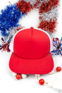 Big Accessories Red and White Foam Front Mesh Trucker Cap - Wholesale Accessory Market
