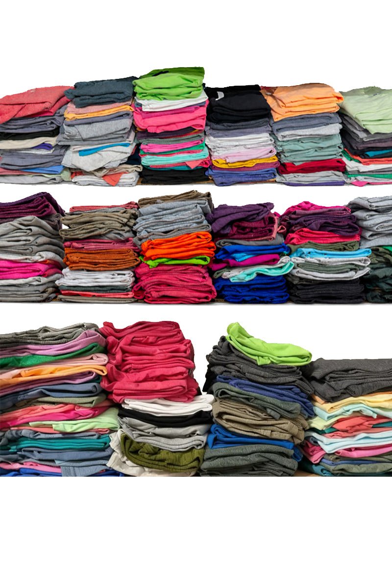 10 Assorted Color Blank Short Sleeve T-Shirt Bundle - Wholesale Accessory Market