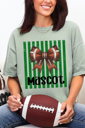 Personalized Green Varsity Bow Comfort Colors Adult Ring-Spun Cotton Tee *Enter Mascot Name - Wholesale Accessory Market