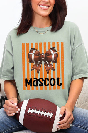 Personalized Orange Varsity Bow Comfort Colors Adult Ring-Spun Cotton Tee *Enter Mascot Name - Wholesale Accessory Market