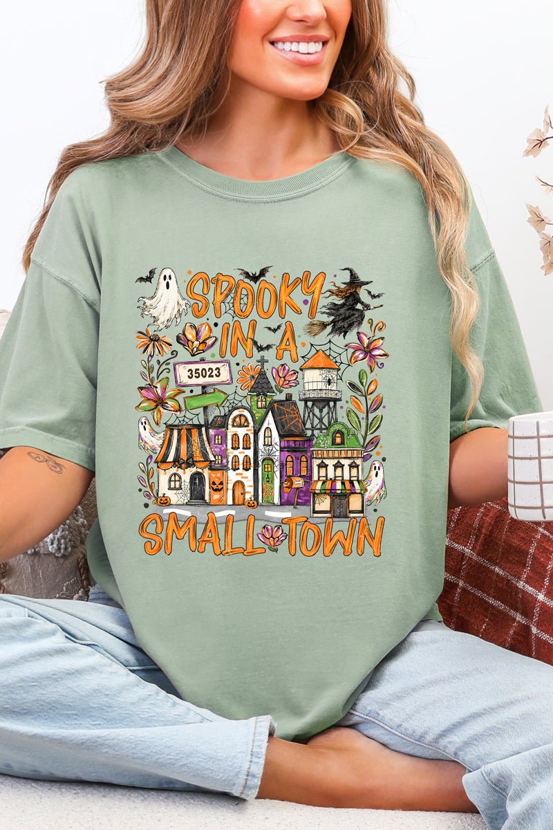 Personalized Spooky In A Small Town Comfort Colors Adult Ring-Spun Cotton Tee *Enter Zip Code - Wholesale Accessory Market