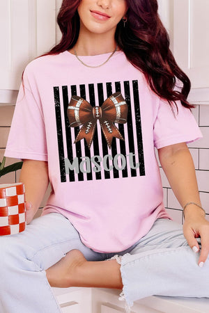 Personalized Black Varsity Bow Comfort Colors Adult Ring-Spun Cotton Tee *Enter Mascot Name - Wholesale Accessory Market