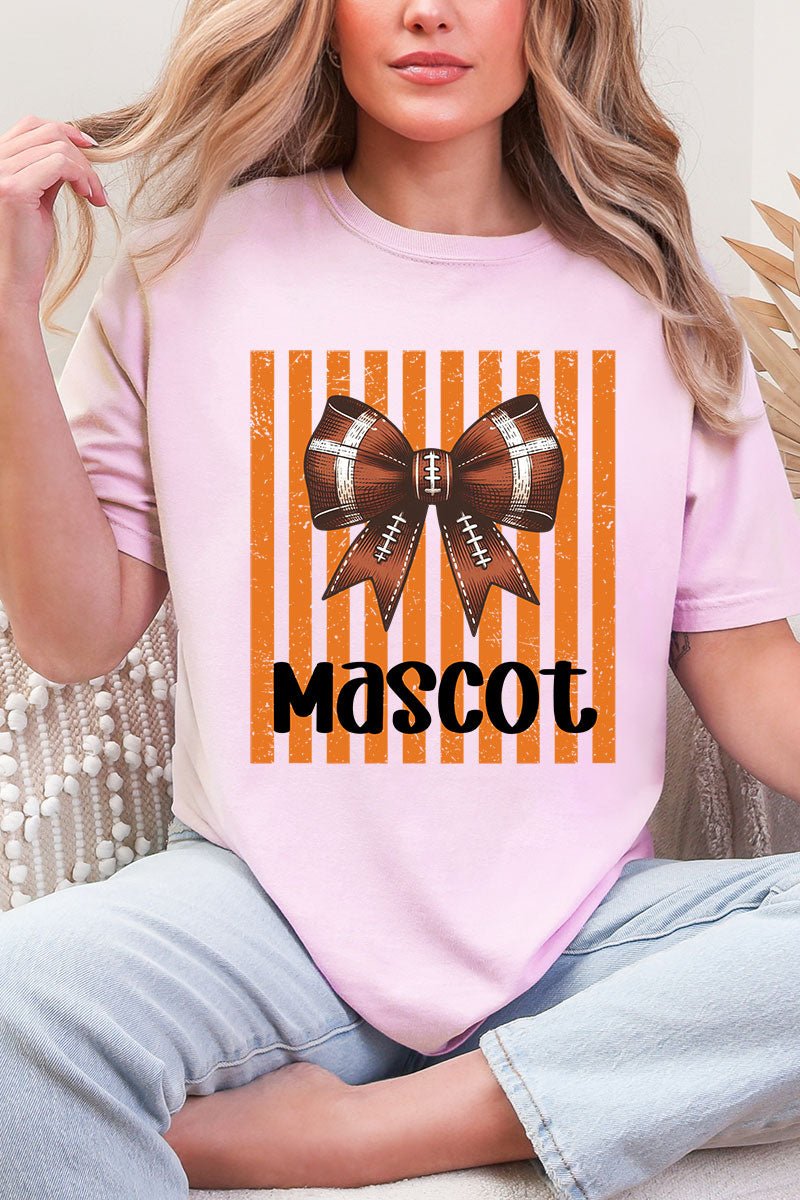 Personalized Orange Varsity Bow Comfort Colors Adult Ring-Spun Cotton Tee *Enter Mascot Name - Wholesale Accessory Market