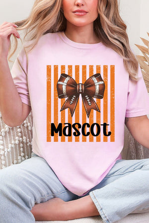 Personalized Orange Varsity Bow Comfort Colors Adult Ring-Spun Cotton Tee *Enter Mascot Name - Wholesale Accessory Market