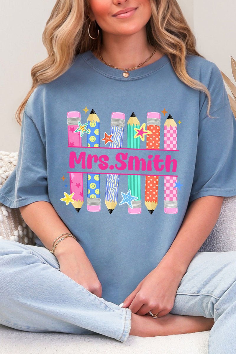 Personalized Pencil Party Comfort Colors Adult Ring-Spun Cotton Tee - Wholesale Accessory Market