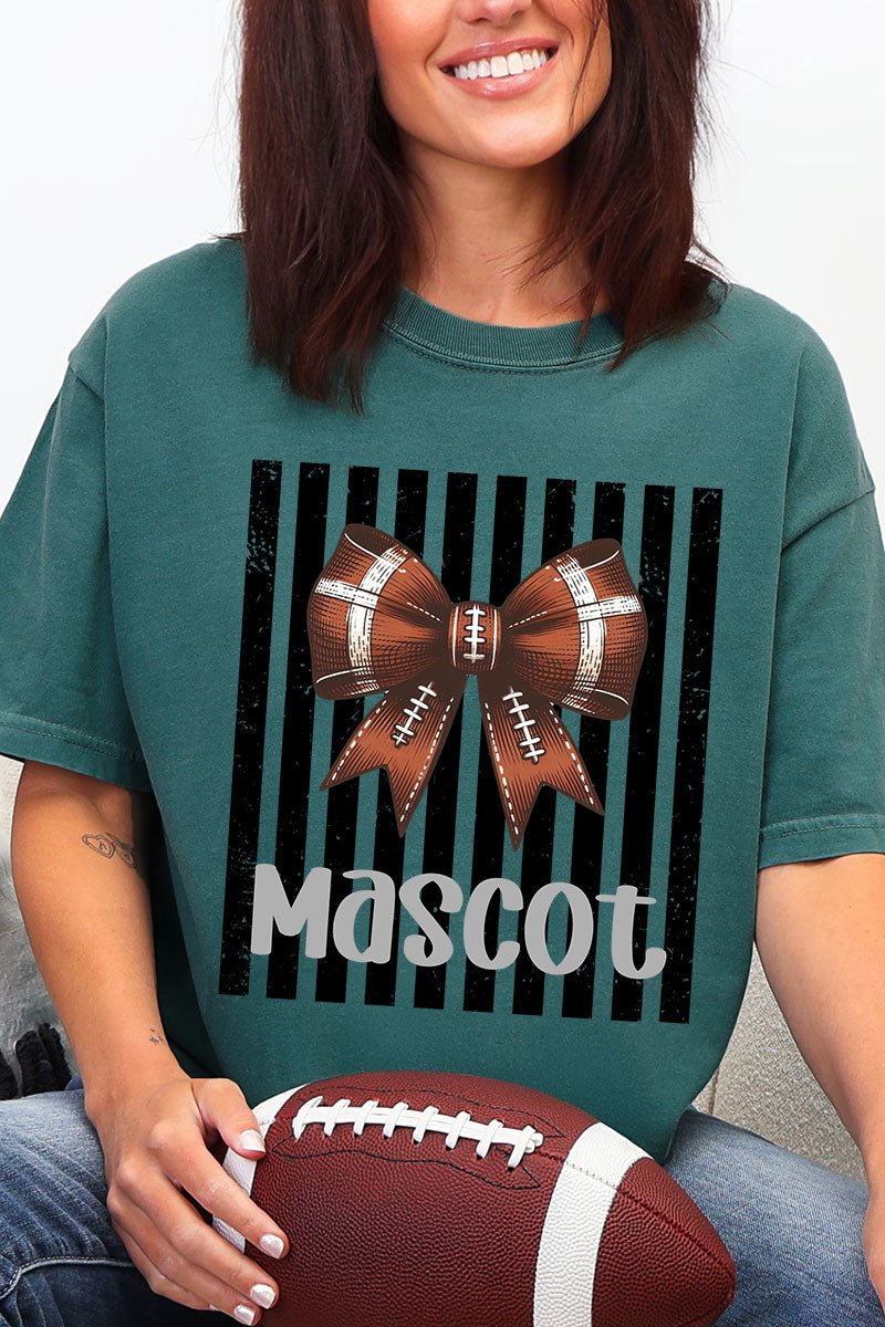 Personalized Black Varsity Bow Comfort Colors Adult Ring-Spun Cotton Tee *Enter Mascot Name - Wholesale Accessory Market