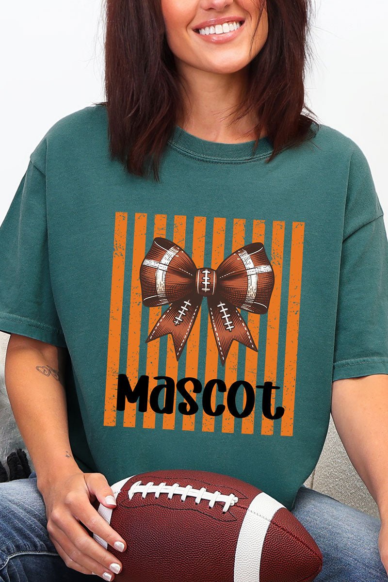 Personalized Orange Varsity Bow Comfort Colors Adult Ring-Spun Cotton Tee *Enter Mascot Name - Wholesale Accessory Market