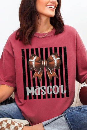 Personalized Black Varsity Bow Comfort Colors Adult Ring-Spun Cotton Tee *Enter Mascot Name - Wholesale Accessory Market