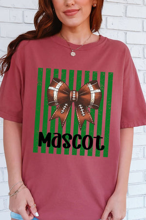 Personalized Green Varsity Bow Comfort Colors Adult Ring-Spun Cotton Tee *Enter Mascot Name - Wholesale Accessory Market
