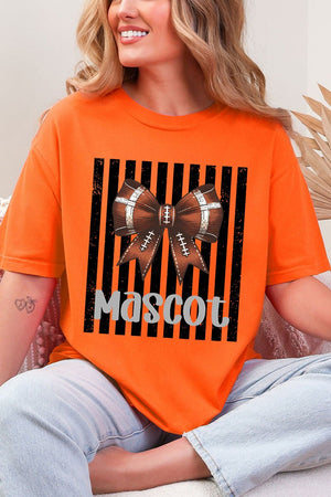 Personalized Black Varsity Bow Comfort Colors Adult Ring-Spun Cotton Tee *Enter Mascot Name - Wholesale Accessory Market