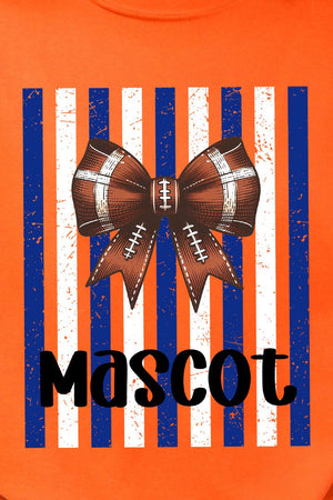Personalized Blue & White Varsity Bow Comfort Colors Adult Ring-Spun Cotton Tee *Enter Mascot Name - Wholesale Accessory Market
