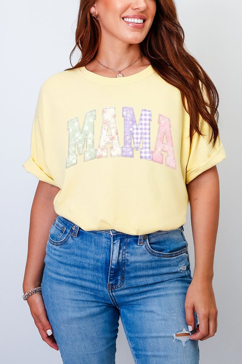 Personalized Soft Stitch Mom Name Comfort Colors Adult Ring - Spun Cotton Tee *Choose Your Name - Wholesale Accessory Market