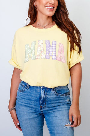 Personalized Soft Stitch Mom Name Comfort Colors Adult Ring - Spun Cotton Tee *Choose Your Name - Wholesale Accessory Market