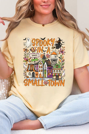 Personalized Spooky In A Small Town Comfort Colors Adult Ring-Spun Cotton Tee *Enter Zip Code - Wholesale Accessory Market