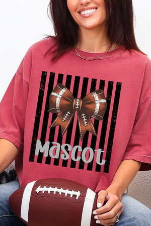 Personalized Black Varsity Bow Comfort Colors Adult Ring-Spun Cotton Tee *Enter Mascot Name - Wholesale Accessory Market