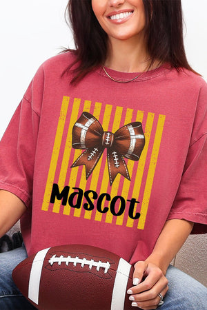 Personalized Yellow Gold Varsity Bow Comfort Colors Adult Ring-Spun Cotton Tee *Enter Mascot Name - Wholesale Accessory Market