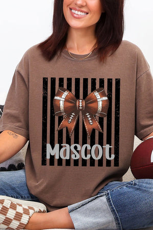 Personalized Black Varsity Bow Comfort Colors Adult Ring-Spun Cotton Tee *Enter Mascot Name - Wholesale Accessory Market