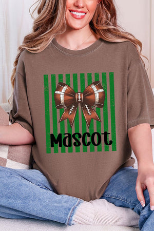 Personalized Green Varsity Bow Comfort Colors Adult Ring-Spun Cotton Tee *Enter Mascot Name - Wholesale Accessory Market