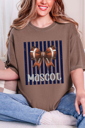 Personalized Navy Varsity Bow Comfort Colors Adult Ring-Spun Cotton Tee *Enter Mascot Name - Wholesale Accessory Market