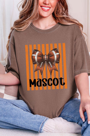 Personalized Orange Varsity Bow Comfort Colors Adult Ring-Spun Cotton Tee *Enter Mascot Name - Wholesale Accessory Market