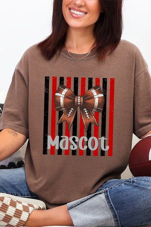 Personalized Red & Black Varsity Bow Comfort Colors Adult Ring-Spun Cotton Tee - Wholesale Accessory Market