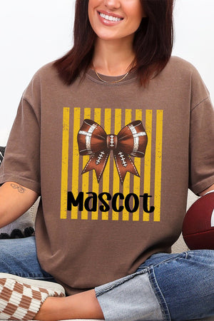 Personalized Yellow Gold Varsity Bow Comfort Colors Adult Ring-Spun Cotton Tee *Enter Mascot Name - Wholesale Accessory Market
