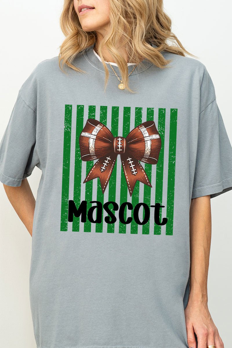 Personalized Green Varsity Bow Comfort Colors Adult Ring-Spun Cotton Tee *Enter Mascot Name - Wholesale Accessory Market