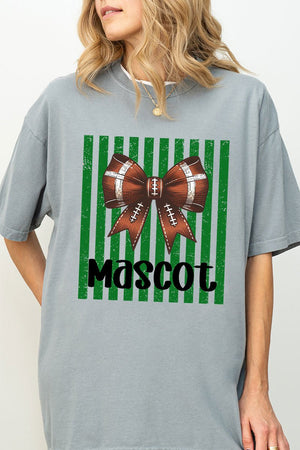 Personalized Green Varsity Bow Comfort Colors Adult Ring-Spun Cotton Tee *Enter Mascot Name - Wholesale Accessory Market
