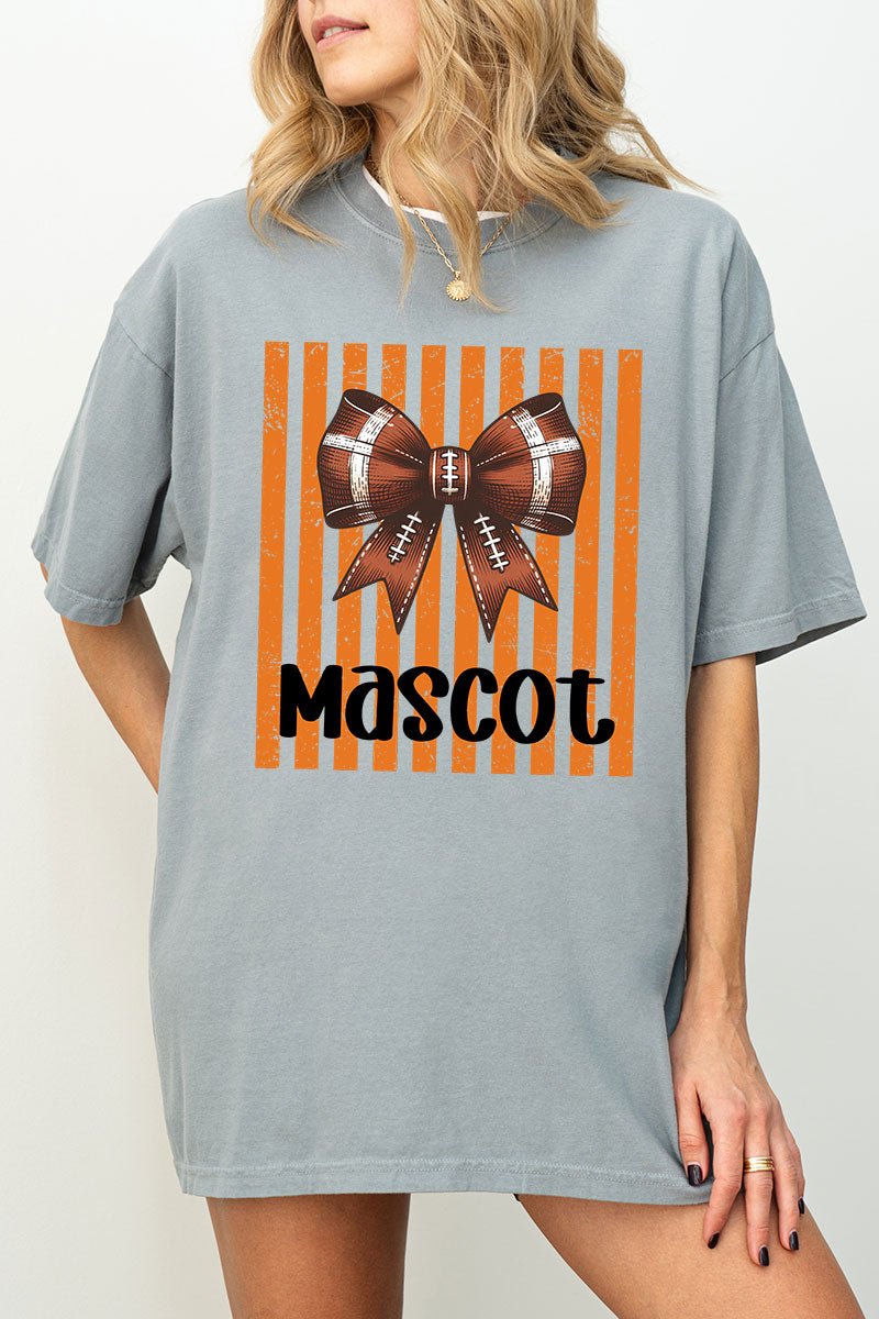 Personalized Orange Varsity Bow Comfort Colors Adult Ring-Spun Cotton Tee *Enter Mascot Name - Wholesale Accessory Market