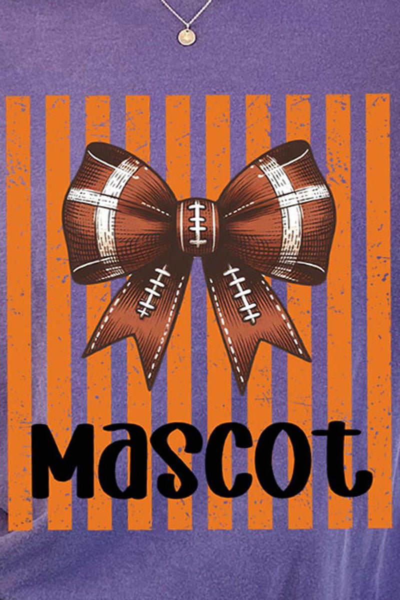 Personalized Orange Varsity Bow Comfort Colors Adult Ring-Spun Cotton Tee *Enter Mascot Name - Wholesale Accessory Market