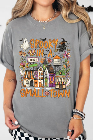 Personalized Spooky In A Small Town Comfort Colors Adult Ring-Spun Cotton Tee *Enter Zip Code - Wholesale Accessory Market