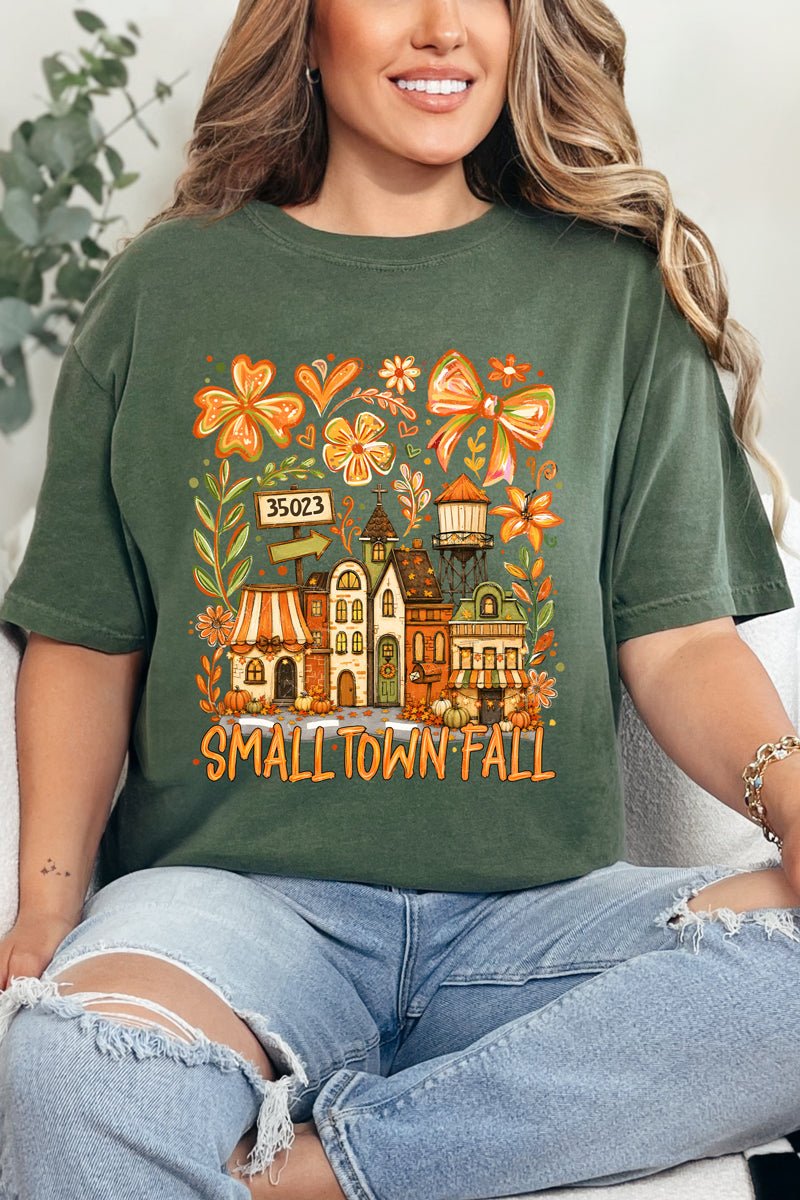 Personalized Small Town Fall Comfort Colors Adult Ring-Spun Cotton Tee *Enter Zip Code - Wholesale Accessory Market