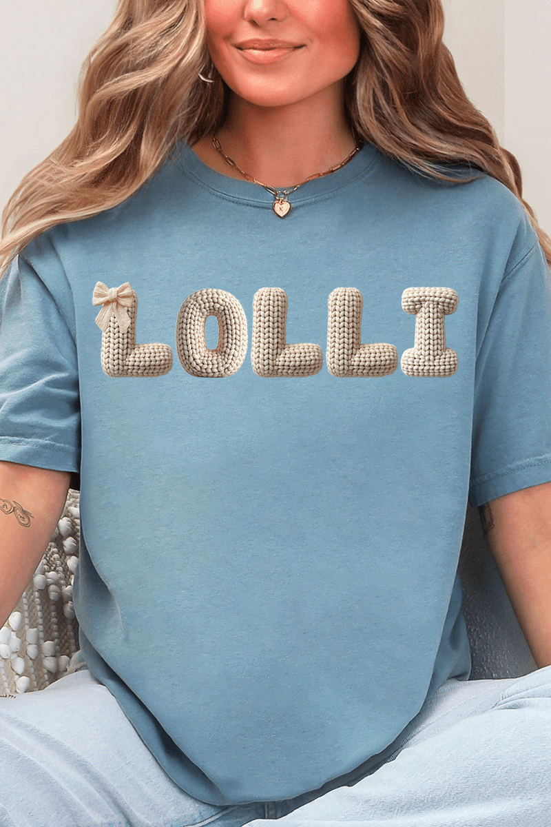 White Faux Knitted Custom Name Comfort Colors Adult Ring - Spun Cotton Tee *Personalize Your Name - Wholesale Accessory Market
