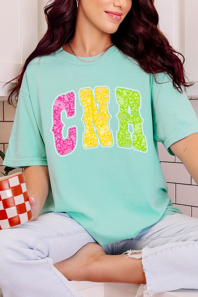 Personalized Neon Care Crew Comfort Colors Adult Ring - Spun Cotton Tee *Choose Title - Wholesale Accessory Market