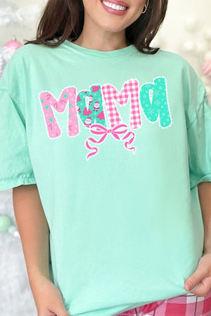 Pink And Preppy Christmas Custom Name Comfort Colors Adult Ring - Spun Cotton Tee *Personalize Your Name - Wholesale Accessory Market