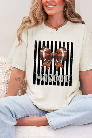Personalized Black Varsity Bow Comfort Colors Adult Ring-Spun Cotton Tee *Enter Mascot Name - Wholesale Accessory Market