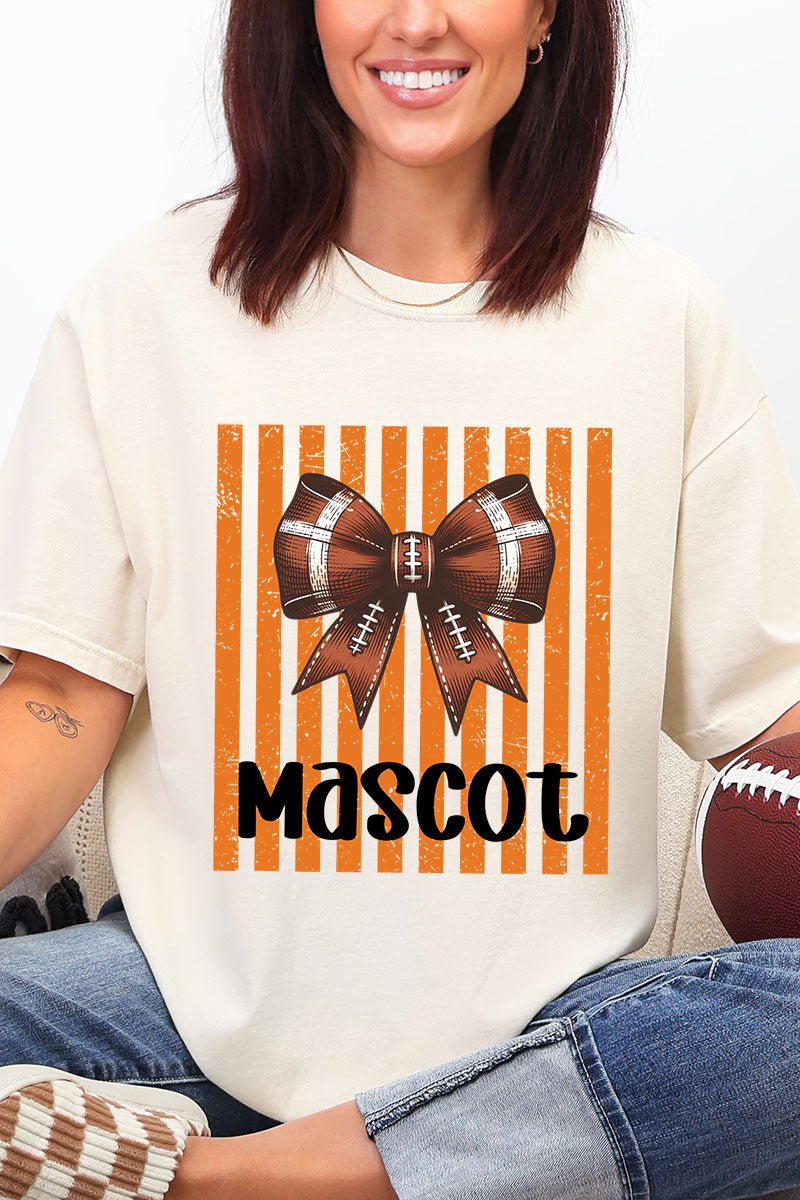 Personalized Orange Varsity Bow Comfort Colors Adult Ring-Spun Cotton Tee *Enter Mascot Name - Wholesale Accessory Market
