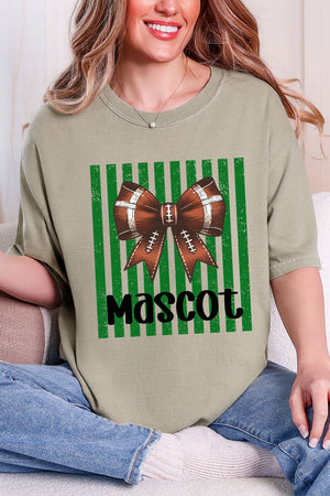 Personalized Green Varsity Bow Comfort Colors Adult Ring-Spun Cotton Tee *Enter Mascot Name - Wholesale Accessory Market