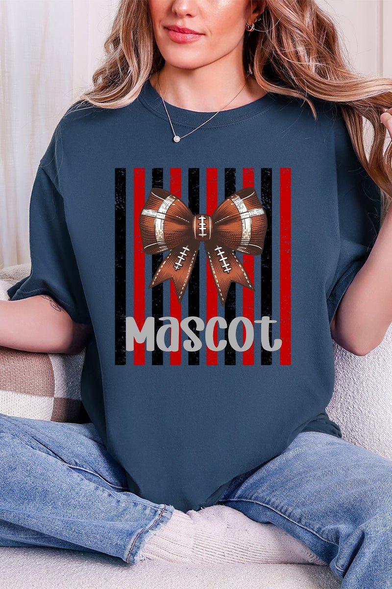 Personalized Red & Black Varsity Bow Comfort Colors Adult Ring-Spun Cotton Tee - Wholesale Accessory Market