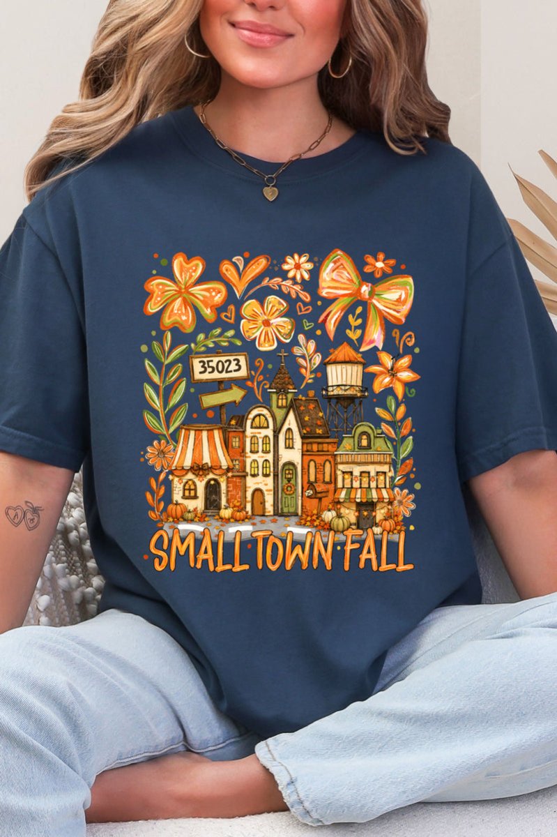Personalized Small Town Fall Comfort Colors Adult Ring-Spun Cotton Tee *Enter Zip Code - Wholesale Accessory Market