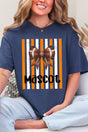 Personalized Fiery Orange & White Varsity Bow Comfort Colors Adult Ring-Spun Cotton Tee *Enter Mascot Name - Wholesale Accessory Market